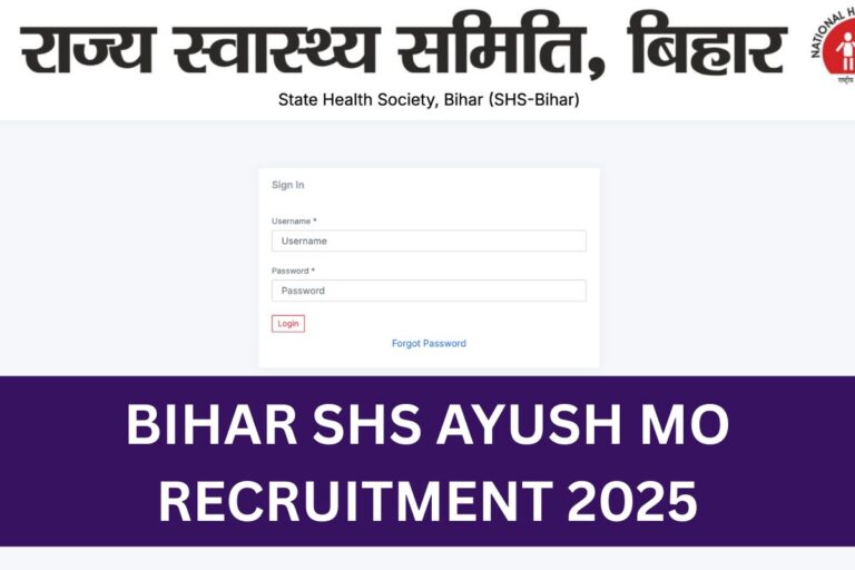 Bihar SHS Ayush MO Recruitment 2025, Notification, Online Form