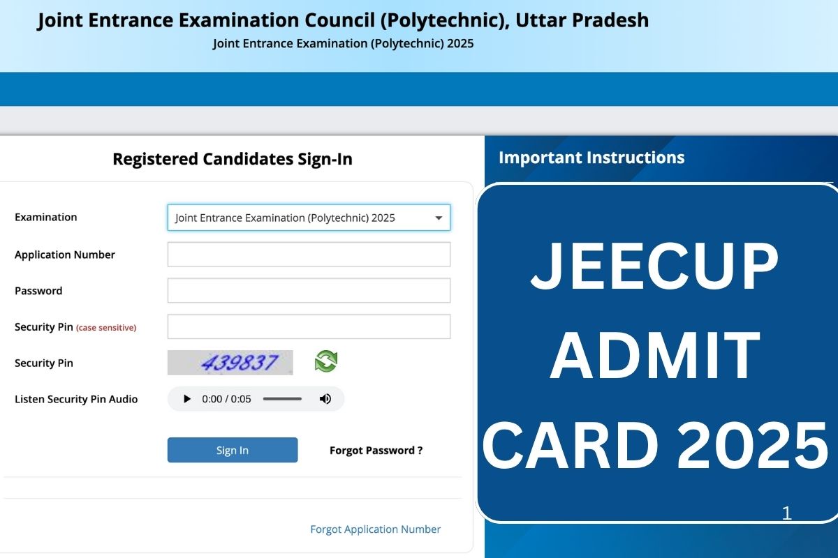 JEECUP Admit Card 2025, Download Hall Ticket