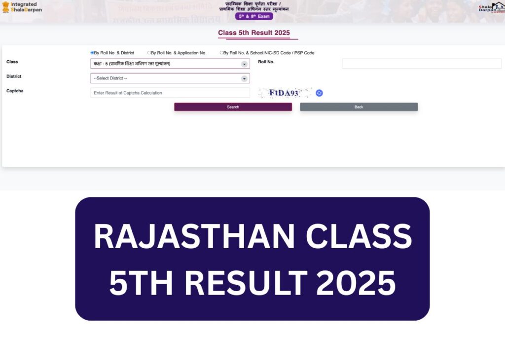 Rajasthan Class 5th Result 2025