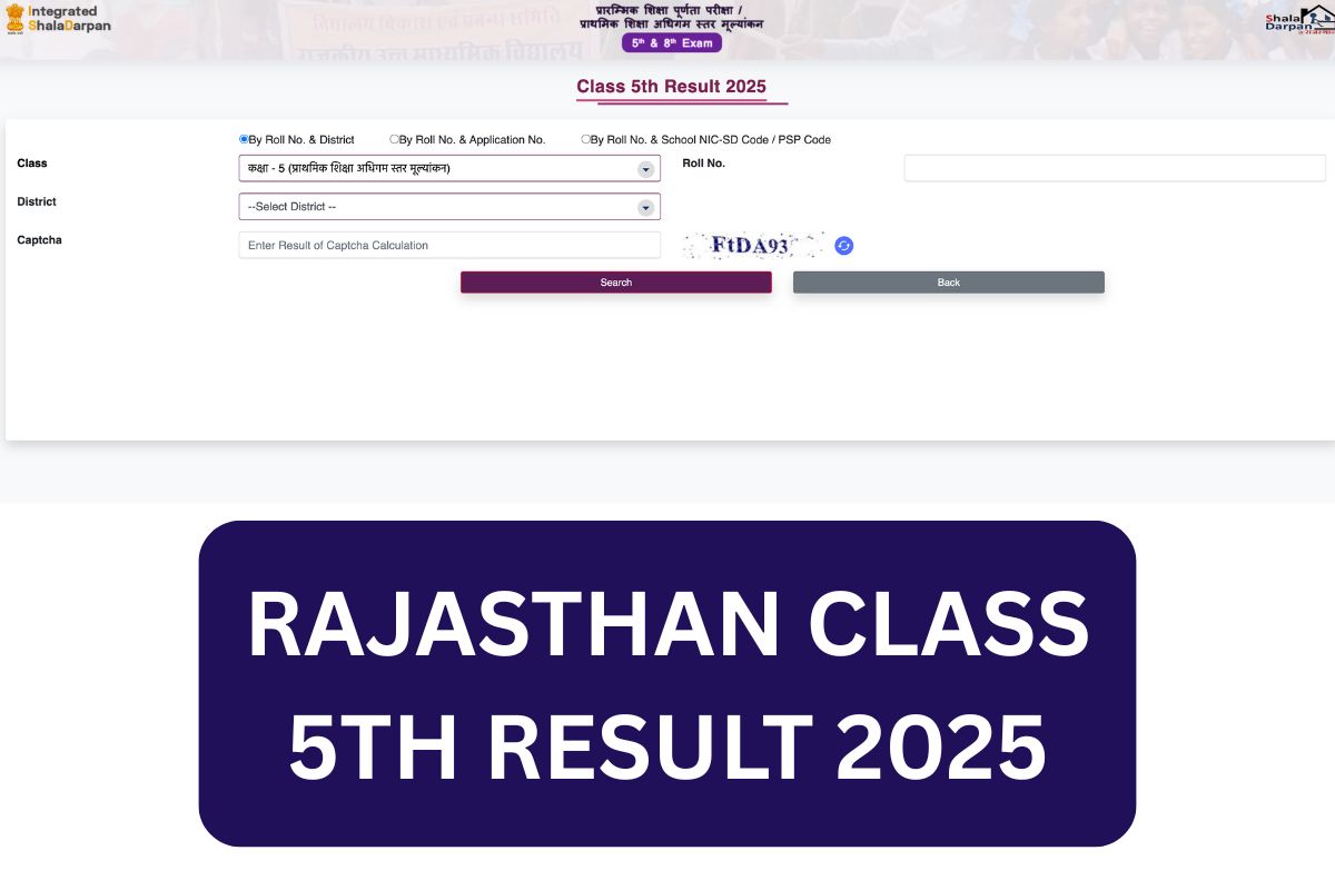 Rajasthan Class 5th Result 2025